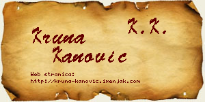 Kruna Kanović vizit kartica